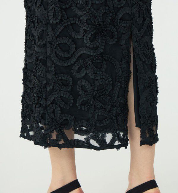 Ballsey「ロゼットチュールエンブロイダリー タイトスカート」|タイト|