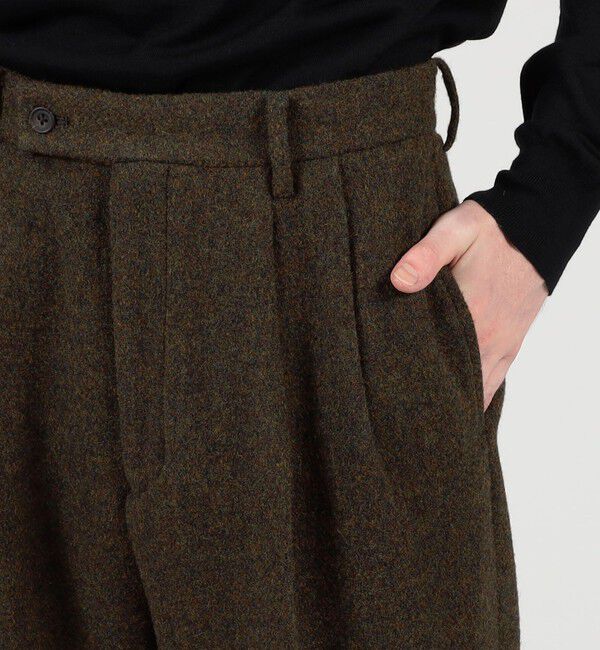 TOMORROWLAND MENS「ウールツイードヘリンボーン 2プリーツワイドストレートバレルパンツ」|その他|