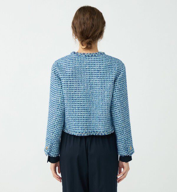 Ballsey「ペペローニツイード ショートジャケット」|ノーカラージャケット|