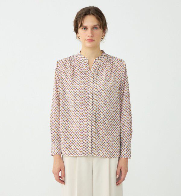 Ballsey「ミルフィープリント スキッパータックブラウス」|シャツ・ブラウス|