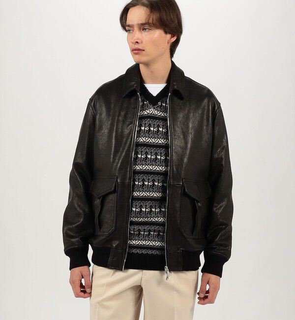 TOMORROWLAND MENS「【WEB先行予約・別注】EMMETI AKRON ラムレザー ブルゾン」|ブルゾン・スタジャン|