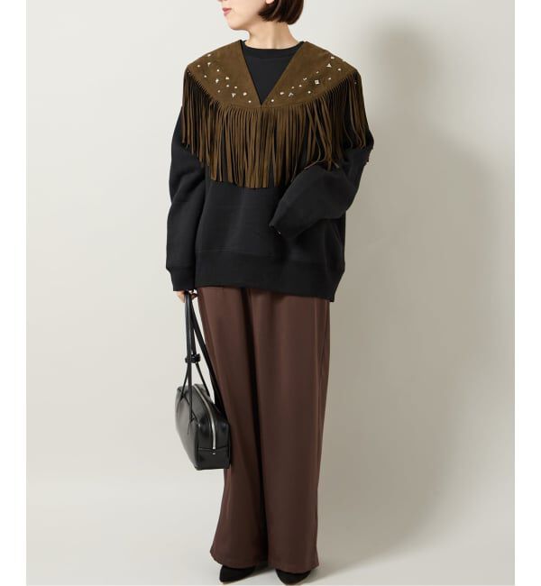  「SUEDE-LIKE FRINGE VEST」|ダウンベスト・ベスト|