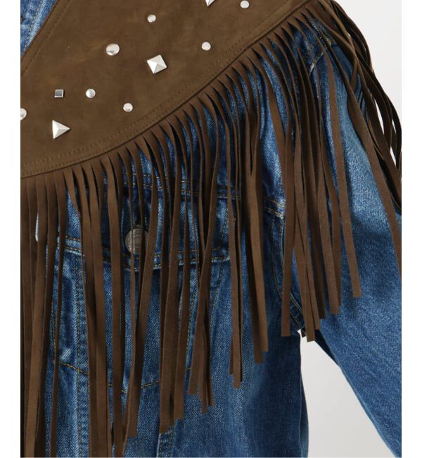  「SUEDE-LIKE FRINGE VEST」|ダウンベスト・ベスト|