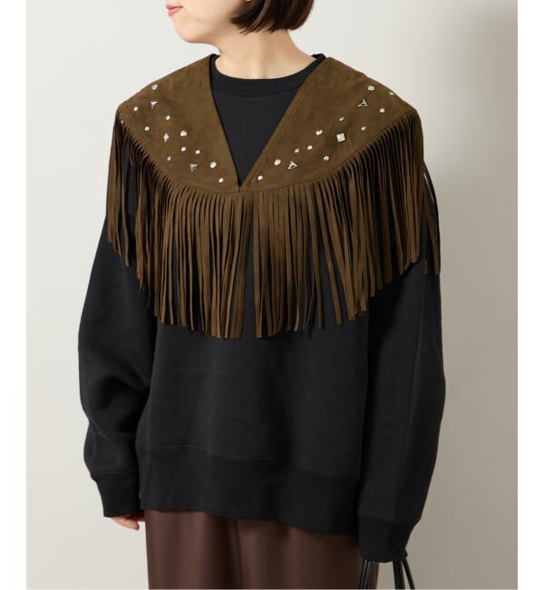  「SUEDE-LIKE FRINGE VEST」|ダウンベスト・ベスト|