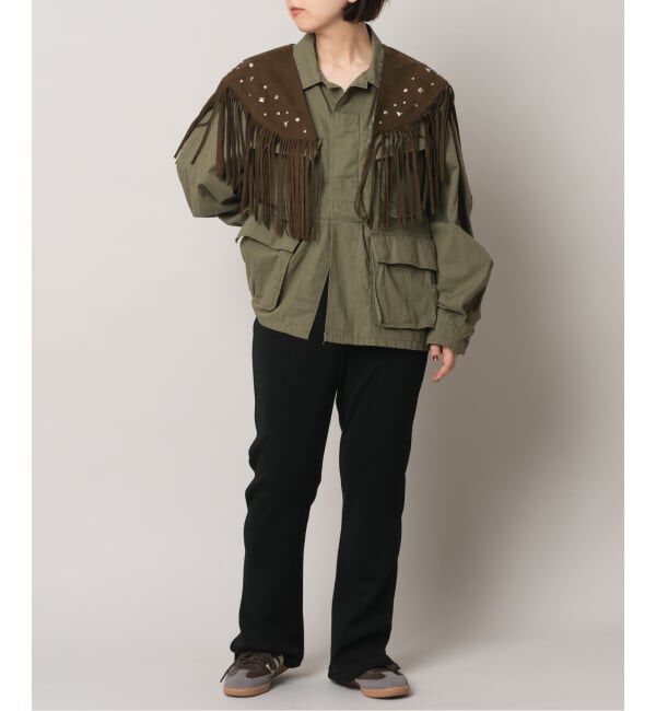  「SUEDE-LIKE FRINGE VEST」|ダウンベスト・ベスト|