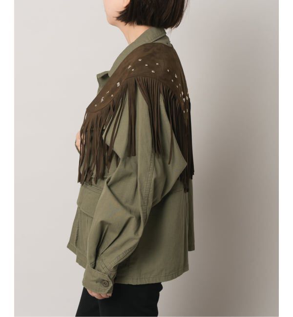  「SUEDE-LIKE FRINGE VEST」|ダウンベスト・ベスト|