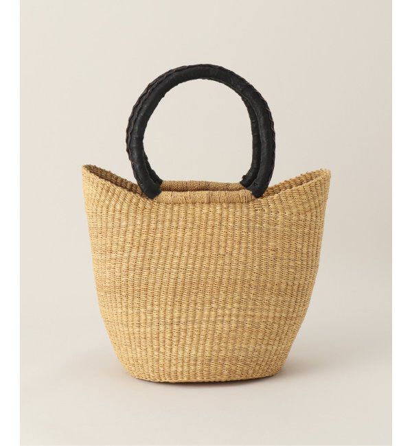 IENA「アフリカンスクエアー カゴバッグ  マルゾコ M」|かごバッグ|ブラック