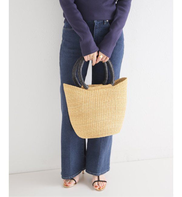 IENA「アフリカンスクエアー カゴバッグ  マルゾコ M」|かごバッグ|