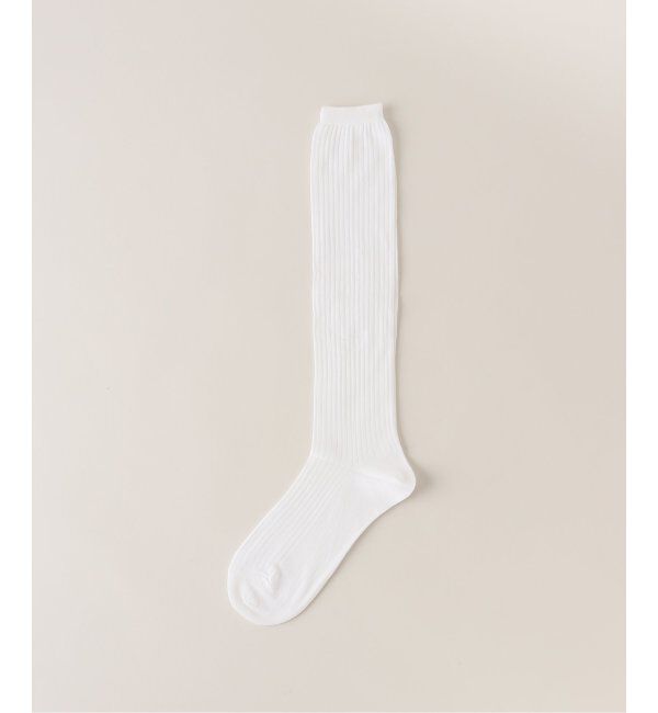 IENA「【MOON TREE PLANET/ムーンツリープラネット】Rib High Sox ソックス」|ソックス|ホワイト