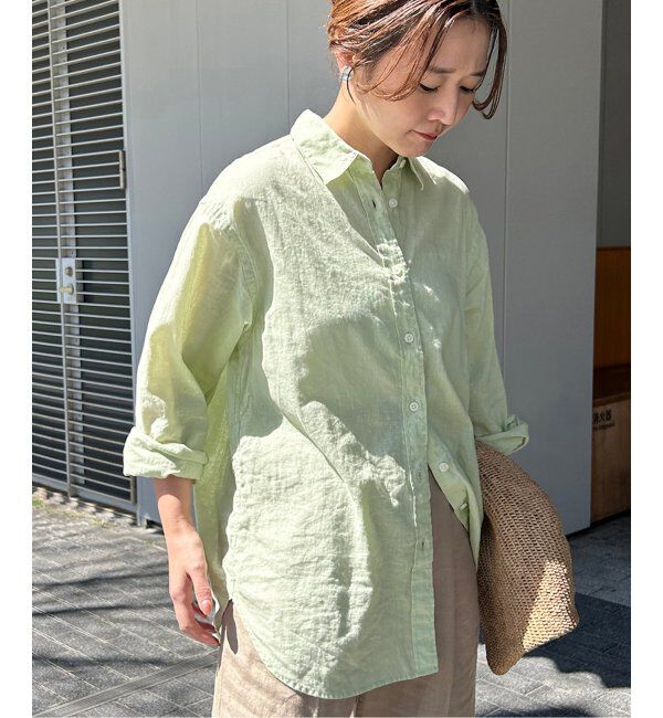 SLOBE IENA「リネンコットンレギュラーシャツ」|シャツ・ブラウス|