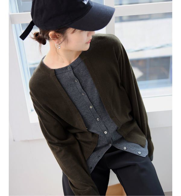 SLOBE IENA「フェイクレイヤードカーディガン」|カーディガン|