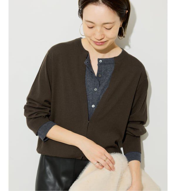 SLOBE IENA「フェイクレイヤードカーディガン」|カーディガン|