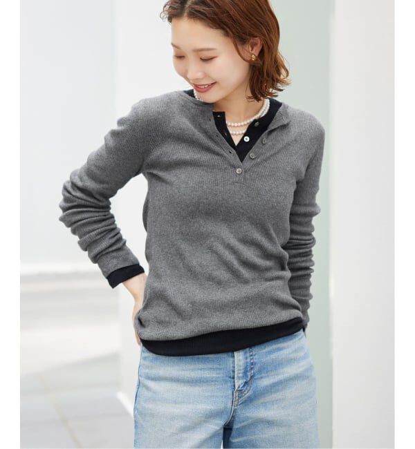 SLOBE IENA「《WEB限定/追加》スイビハイゲージヘンリープルオーバー」|ニット・セーター|