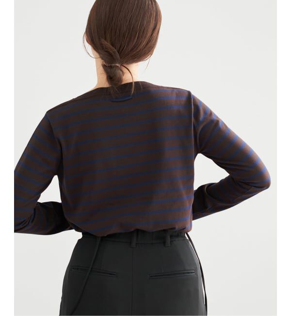 IENA「《追加2》SEATTLEボーダープルオーバー」|ニット・セーター|ブラウン