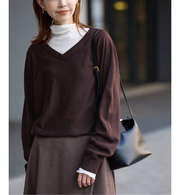 SLOBE IENA「ウォッシャブルドルマンVネックプルオーバー」|ニット・セーター|