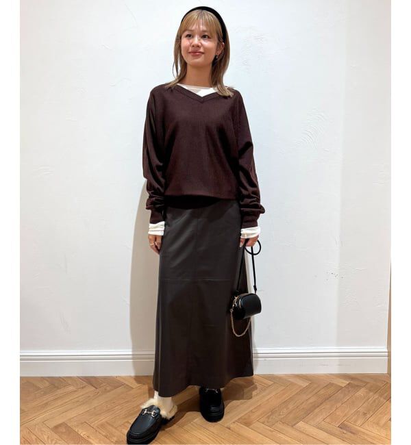 SLOBE IENA「ウォッシャブルドルマンVネックプルオーバー」|ニット・セーター|