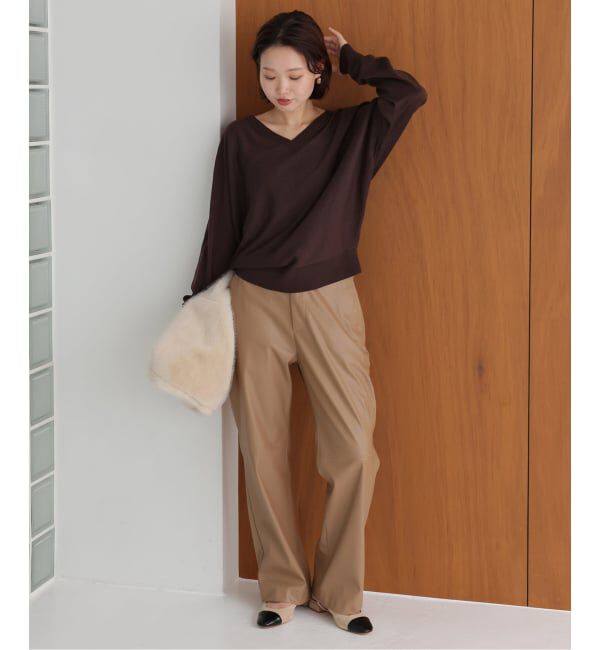 SLOBE IENA「ウォッシャブルドルマンVネックプルオーバー」|ニット・セーター|