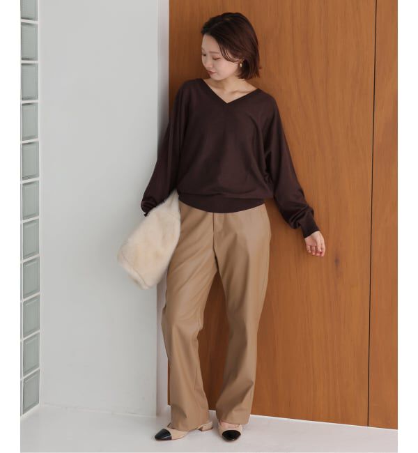 SLOBE IENA「ウォッシャブルドルマンVネックプルオーバー」|ニット・セーター|