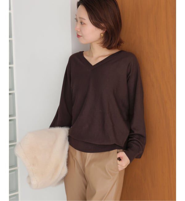 SLOBE IENA「ウォッシャブルドルマンVネックプルオーバー」|ニット・セーター|