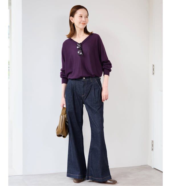 SLOBE IENA「ウォッシャブルドルマンVネックプルオーバー」|ニット・セーター|