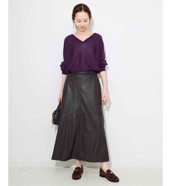 SLOBE IENA「ウォッシャブルドルマンVネックプルオーバー」|ニット・セーター|