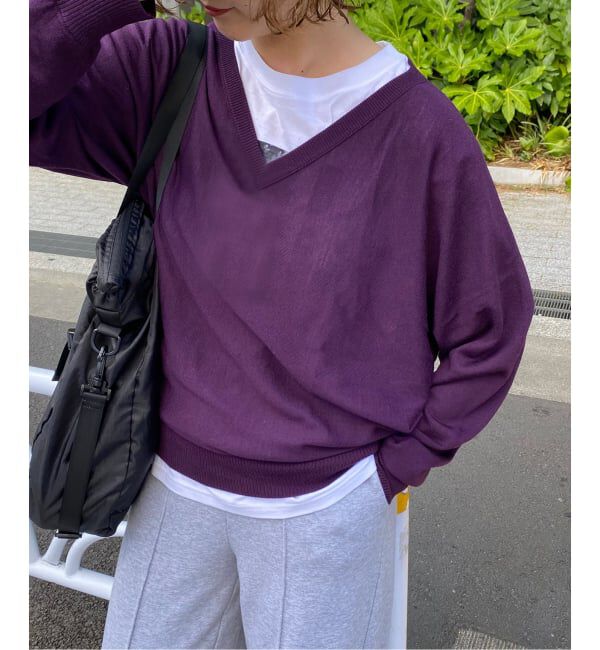 SLOBE IENA「ウォッシャブルドルマンVネックプルオーバー」|ニット・セーター|