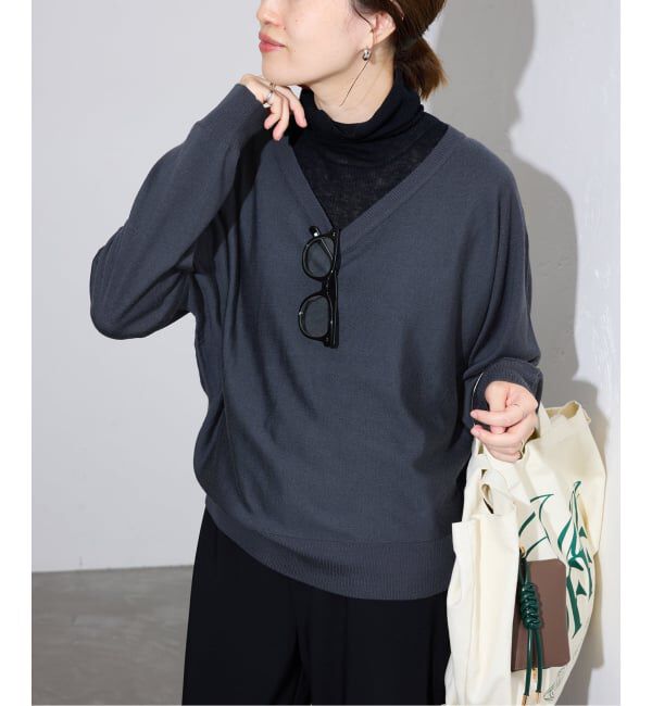 SLOBE IENA「ウォッシャブルドルマンVネックプルオーバー」|ニット・セーター|