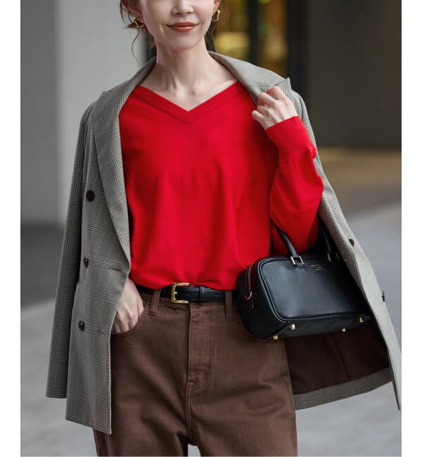 SLOBE IENA「ウォッシャブルドルマンVネックプルオーバー」|ニット・セーター|