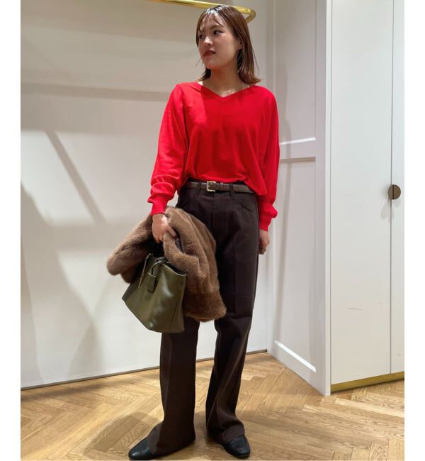 SLOBE IENA「ウォッシャブルドルマンVネックプルオーバー」|ニット・セーター|