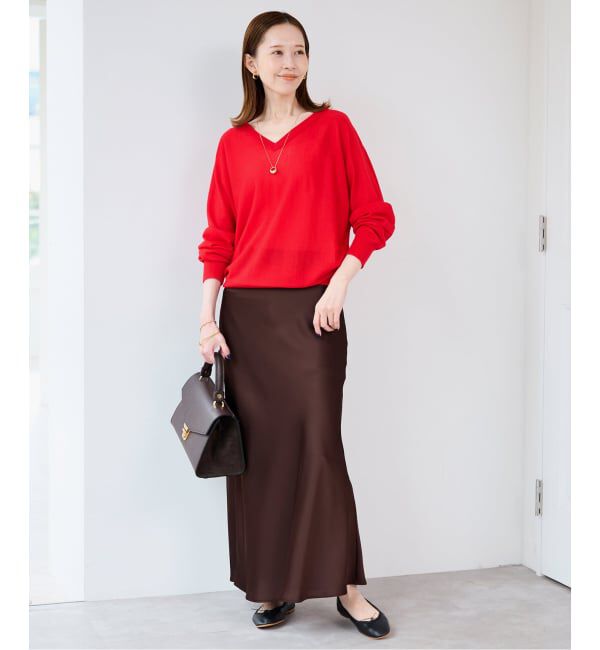 SLOBE IENA「ウォッシャブルドルマンVネックプルオーバー」|ニット・セーター|