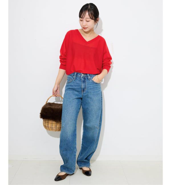 SLOBE IENA「ウォッシャブルドルマンVネックプルオーバー」|ニット・セーター|