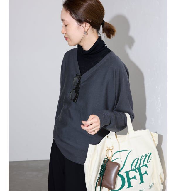 SLOBE IENA「ウォッシャブルドルマンVネックプルオーバー」|ニット・セーター|