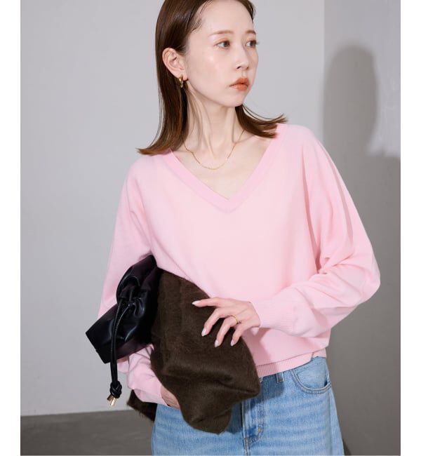 SLOBE IENA「ウォッシャブルドルマンVネックプルオーバー」|ニット・セーター|