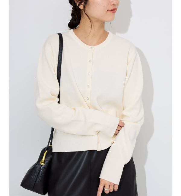 SLOBE IENA「《セットアップ対応可》コットンダブルフェイスカーディガン」|カーディガン|