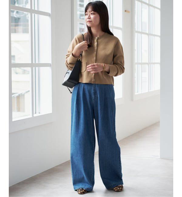 SLOBE IENA「《セットアップ対応可》コットンダブルフェイスカーディガン」|カーディガン|