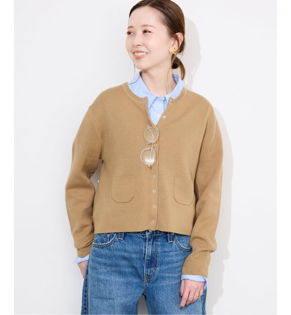 SLOBE IENA「《セットアップ対応可》コットンダブルフェイスカーディガン」|カーディガン|