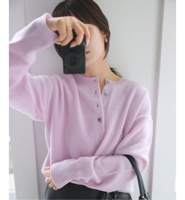 SLOBE IENA「echecs ヘンリープルオーバー」|ニット・セーター|ピンク