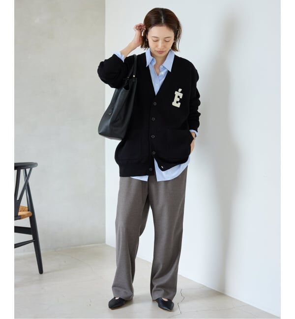 SLOBE IENA「《一部WEB限定カラーあり》サガラ刺繍スウェットライクニットカーディガン」|カーディガン|