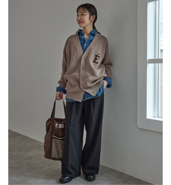 SLOBE IENA「《一部WEB限定カラーあり》サガラ刺繍スウェットライクニットカーディガン」|カーディガン|