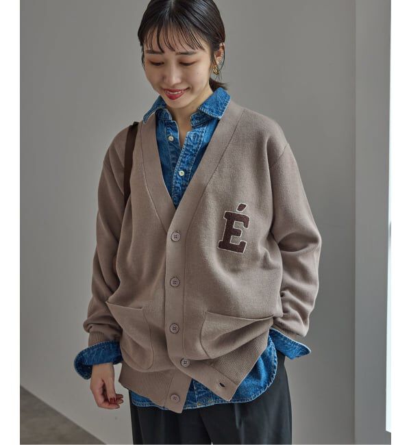 SLOBE IENA「《一部WEB限定カラーあり》サガラ刺繍スウェットライクニットカーディガン」|カーディガン|