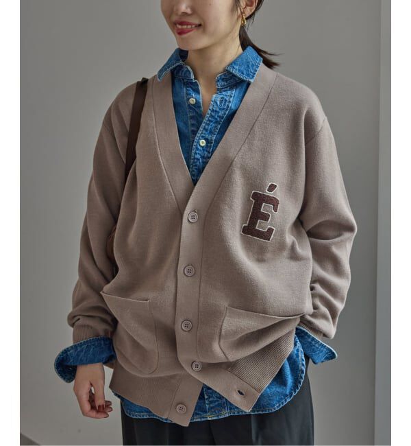 SLOBE IENA「《一部WEB限定カラーあり》サガラ刺繍スウェットライクニットカーディガン」|カーディガン|