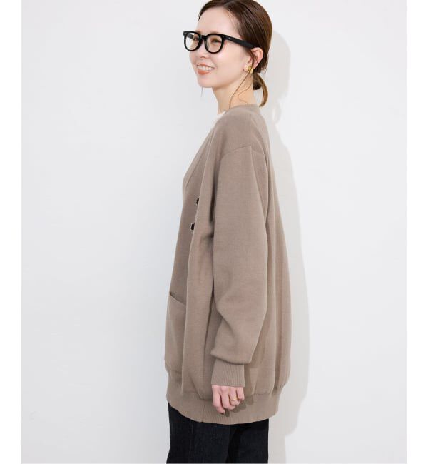 SLOBE IENA「《一部WEB限定カラーあり》サガラ刺繍スウェットライクニットカーディガン」|カーディガン|
