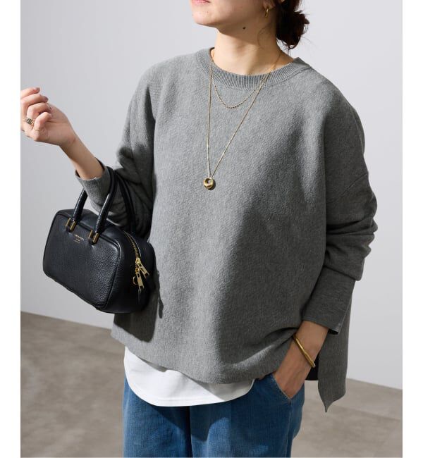 SLOBE IENA「《セットアップ対応可/WEB限定カラーあり》コットンダブルフェイスプルオーバー」|ニット・セーター|