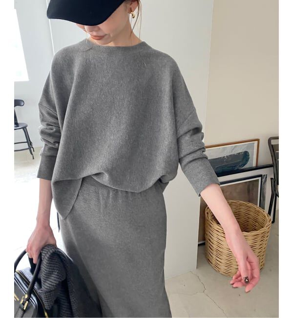 SLOBE IENA「《セットアップ対応可/WEB限定カラーあり》コットンダブルフェイスプルオーバー」|ニット・セーター|