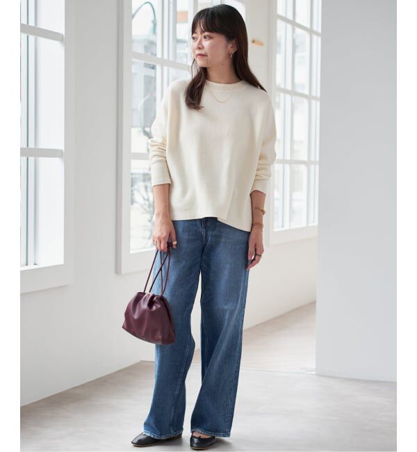 SLOBE IENA「《セットアップ対応可/WEB限定カラーあり》コットンダブルフェイスプルオーバー」|ニット・セーター|