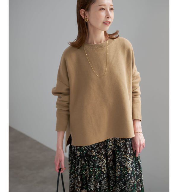 SLOBE IENA「《セットアップ対応可/WEB限定カラーあり》コットンダブルフェイスプルオーバー」|ニット・セーター|