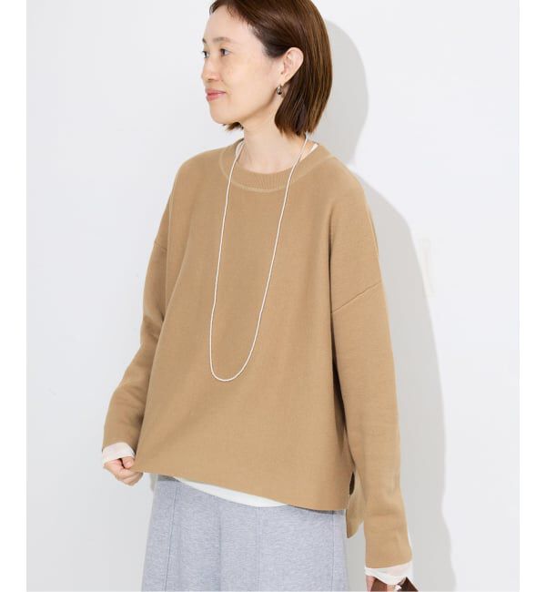 SLOBE IENA「《セットアップ対応可/WEB限定カラーあり》コットンダブルフェイスプルオーバー」|ニット・セーター|