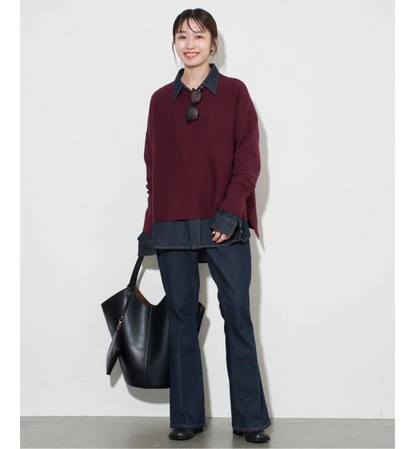 SLOBE IENA「《セットアップ対応可/WEB限定カラーあり》コットンダブルフェイスプルオーバー」|ニット・セーター|