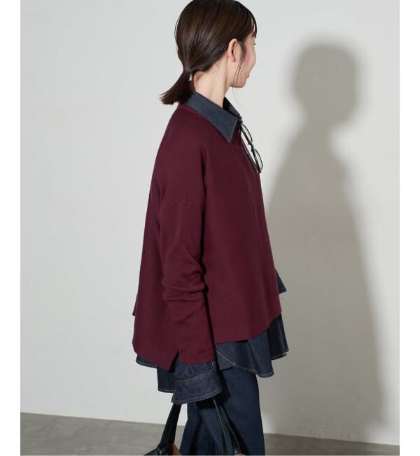 SLOBE IENA「《セットアップ対応可/WEB限定カラーあり》コットンダブルフェイスプルオーバー」|ニット・セーター|