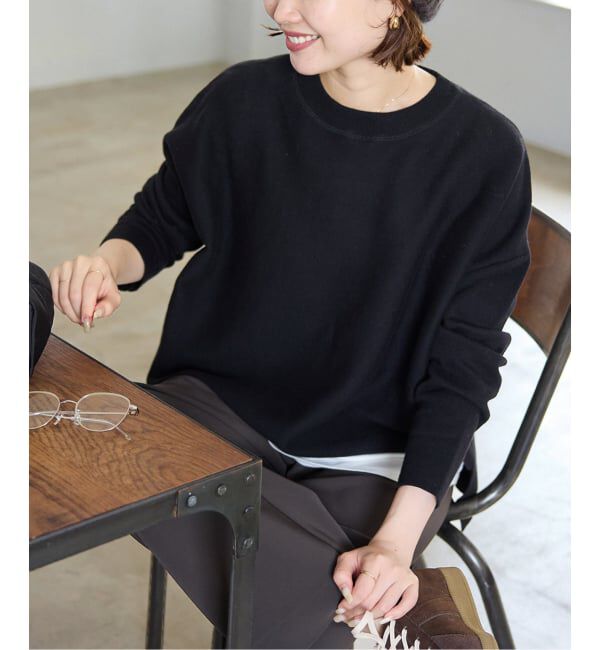 SLOBE IENA「《セットアップ対応可/WEB限定カラーあり》コットンダブルフェイスプルオーバー」|ニット・セーター|